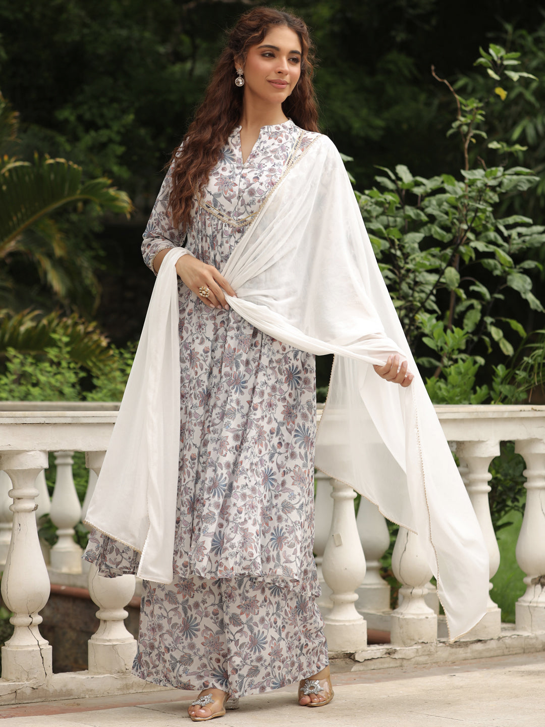 White-Georgette-Floral-Print-3-Piece-Kurta-Set