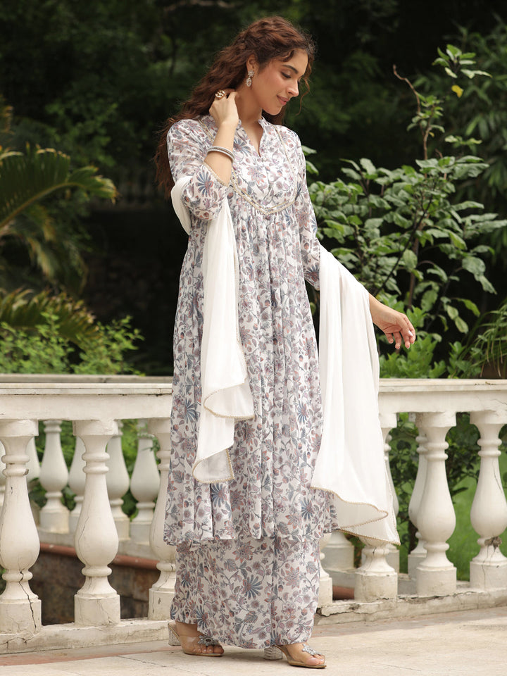 White-Georgette-Floral-Print-3-Piece-Kurta-Set