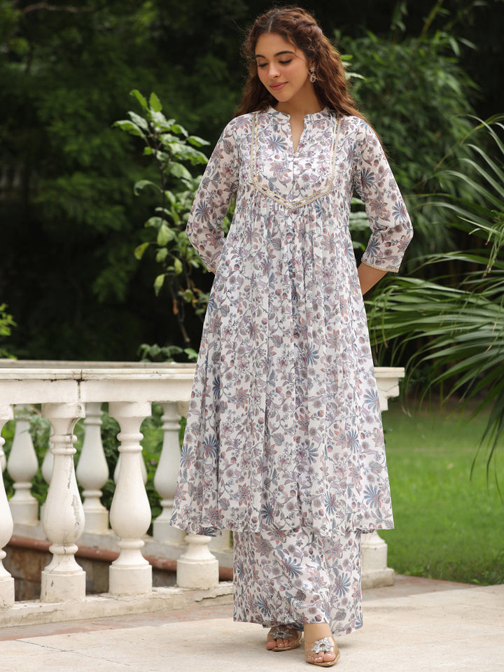 White-Georgette-Floral-Print-3-Piece-Kurta-Set