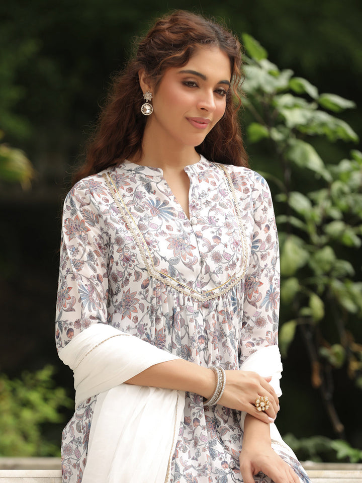 White-Georgette-Floral-Print-3-Piece-Kurta-Set