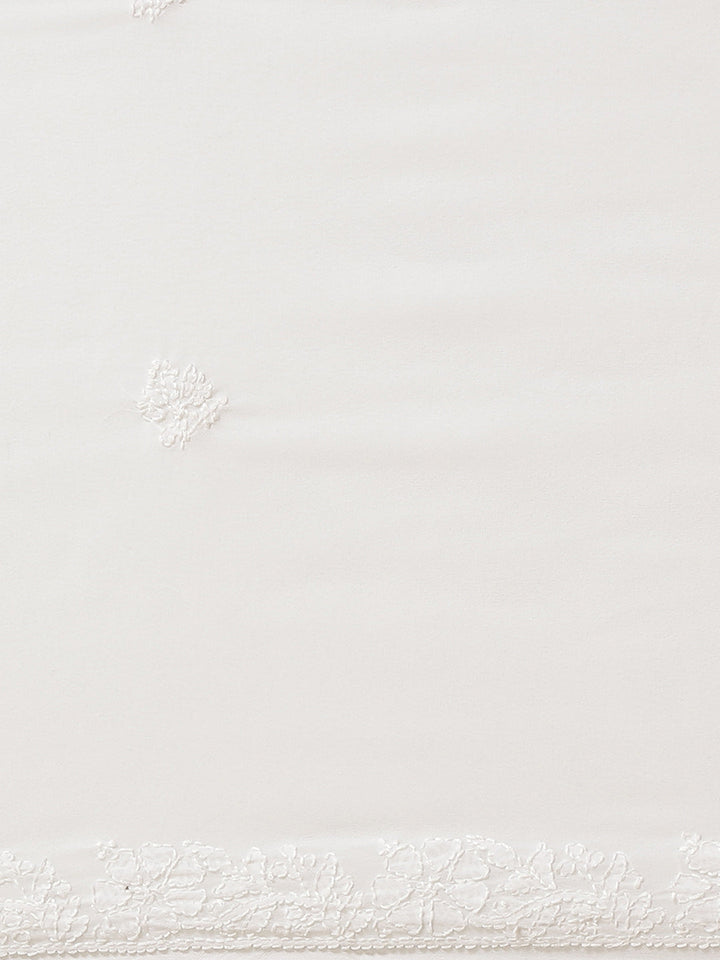 White-Georgette-Hand-Embroidered-Chikankari-Saree