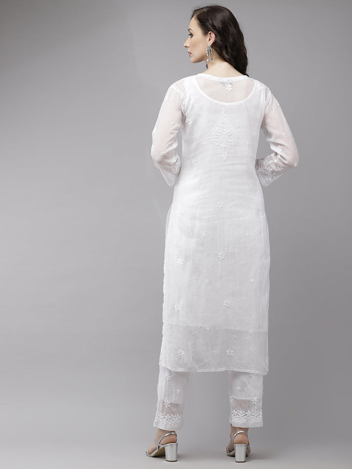 White-Kota-Embroidered-Chikankari-2-Piece-Kurta-Set