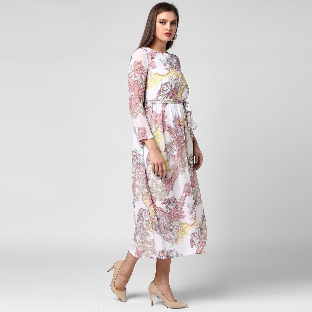 White-Poly-Georgette-Printed-Dress