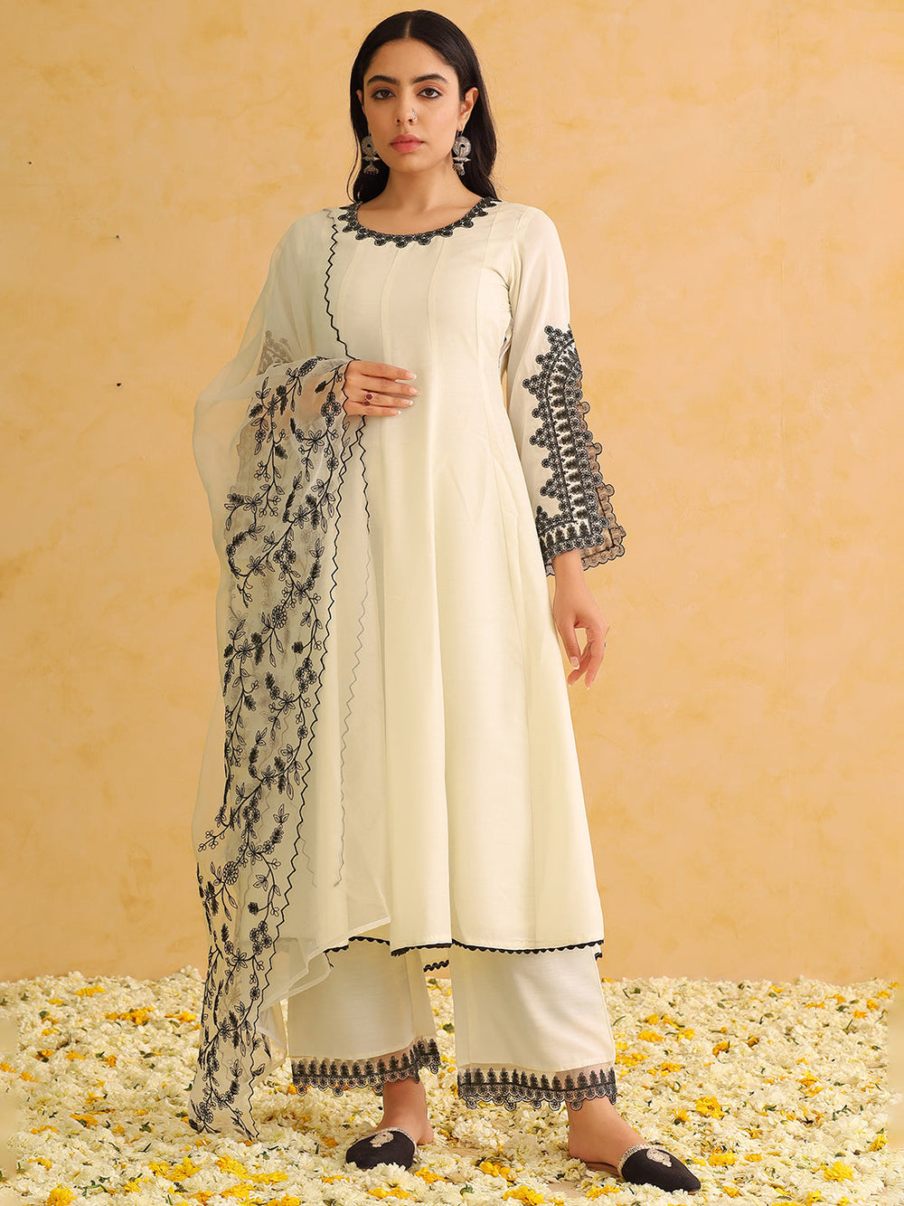 White-Silk-Blend-Solid-Embroidered-Anarkali-Set