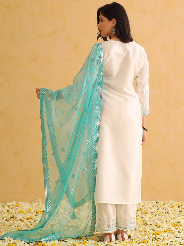 White-Silk-Blend-Solid-Embroidery-Straight-3-Piece-Kurta-Set