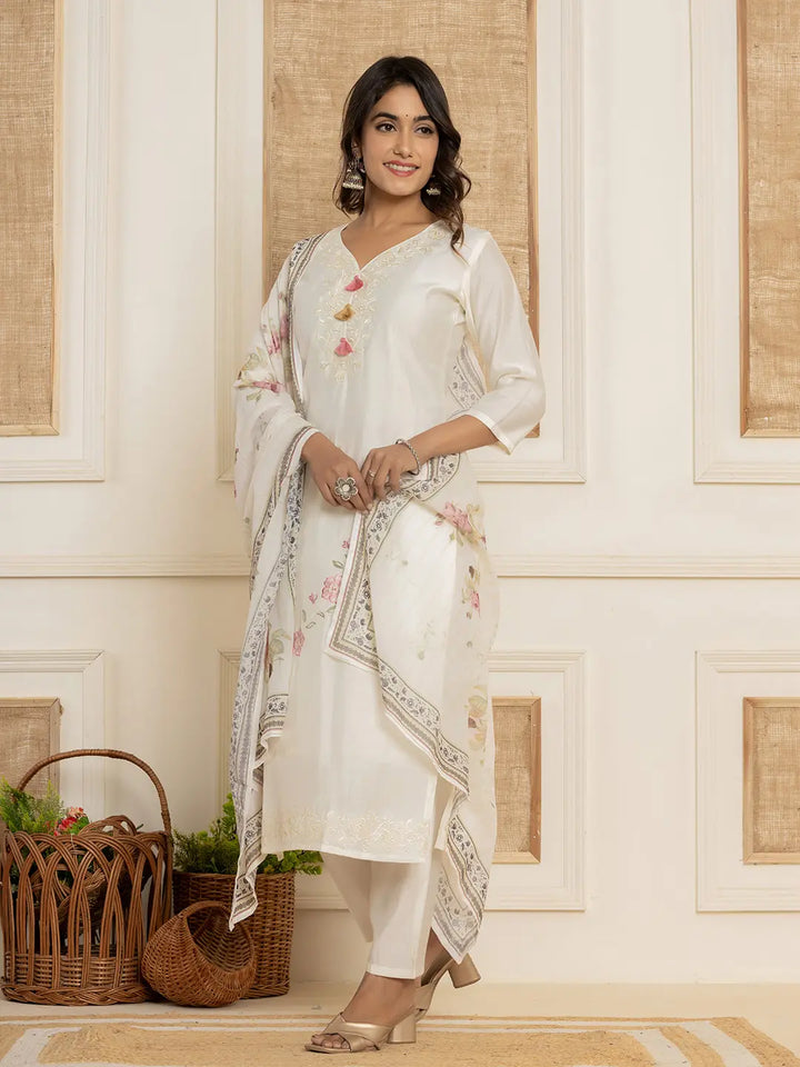 White-Silk-Blend-Thread-Work-Straight-3-Piece-Kurta-Set