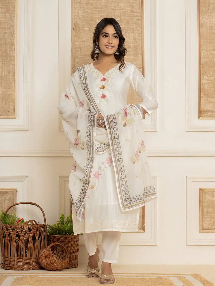 White-Silk-Blend-Thread-Work-Straight-3-Piece-Kurta-Set