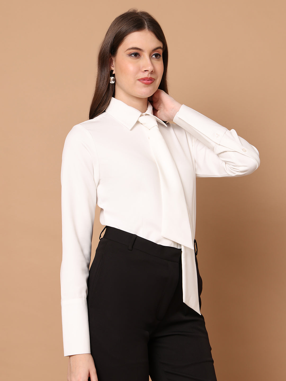 White-Spandex-Feminine-Touch-Tie-Shirt