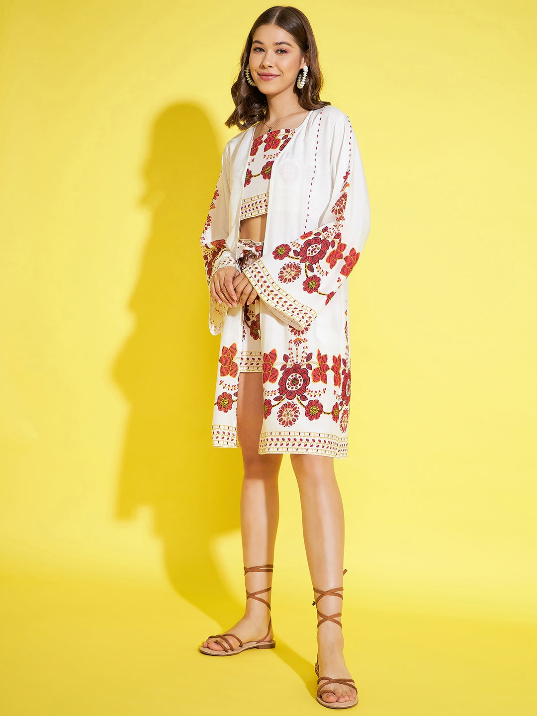 White-&-Red-Rayon-3-Piece-Co-Ord-Set