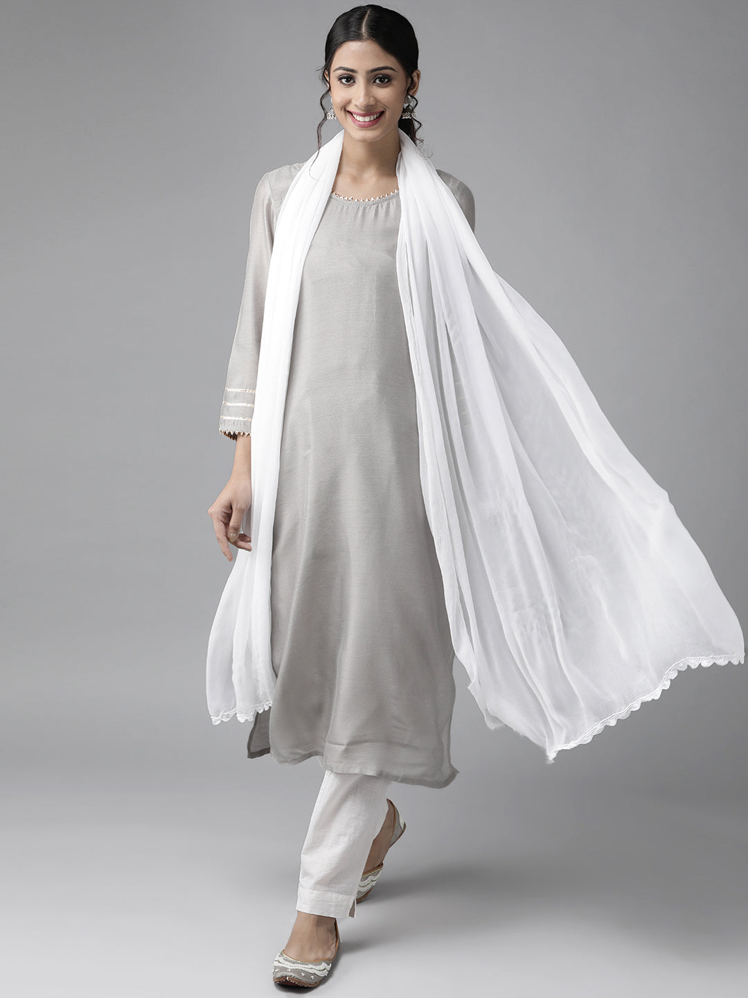 White-Chiffon-Embroidered-Lucknowi-Dupatta-With-Crochet-Lace