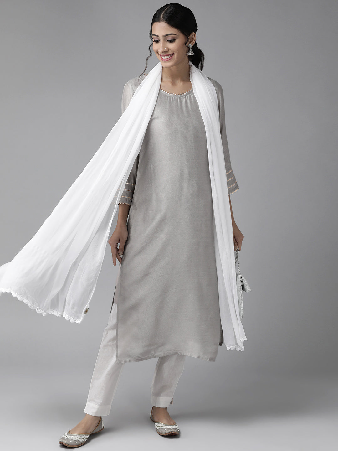 White-Chiffon-Embroidered-Lucknowi-Dupatta-With-Crochet-Lace