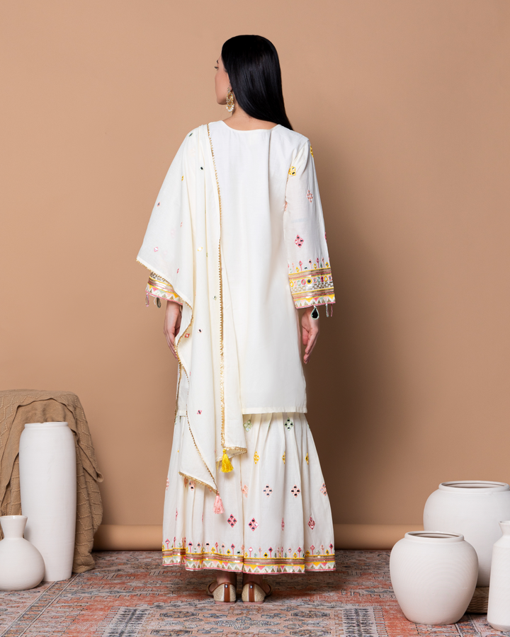 White Cotton Isha Kurta Set 