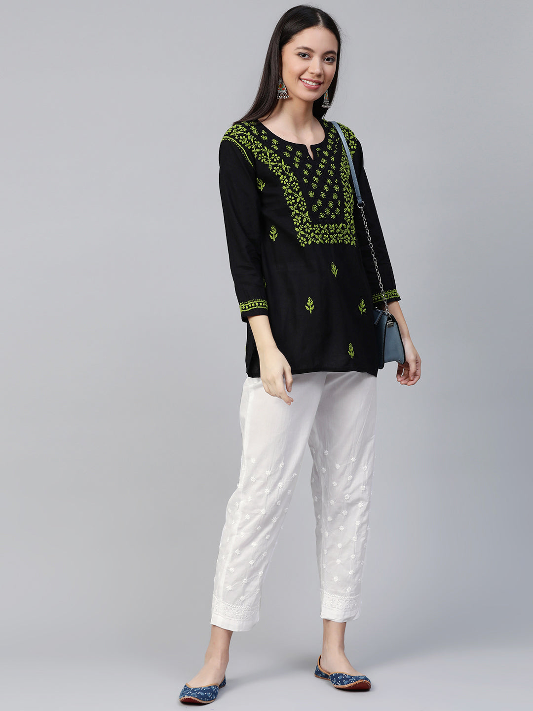 White Cotton 100% Original Chikankari Pant