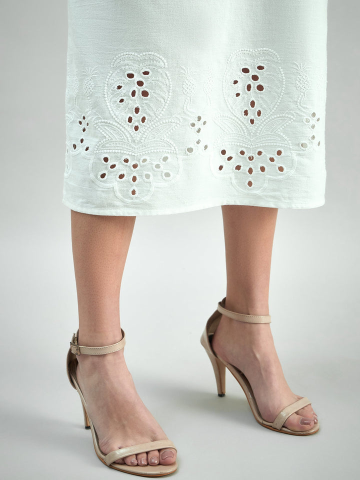 White-Cotton-Schiffli-Shirt-Dress-With-Detachable-Belt