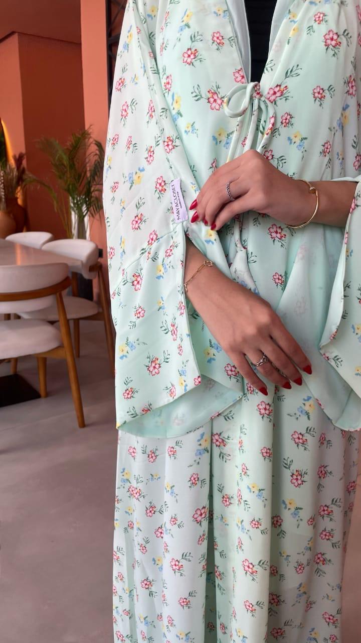 Green-Georgette-Chic-Floral-Kimono-&-Sheila-Set