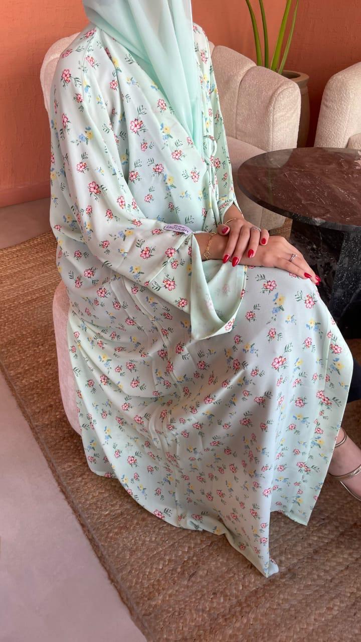 Green-Georgette-Chic-Floral-Kimono-&-Sheila-Set