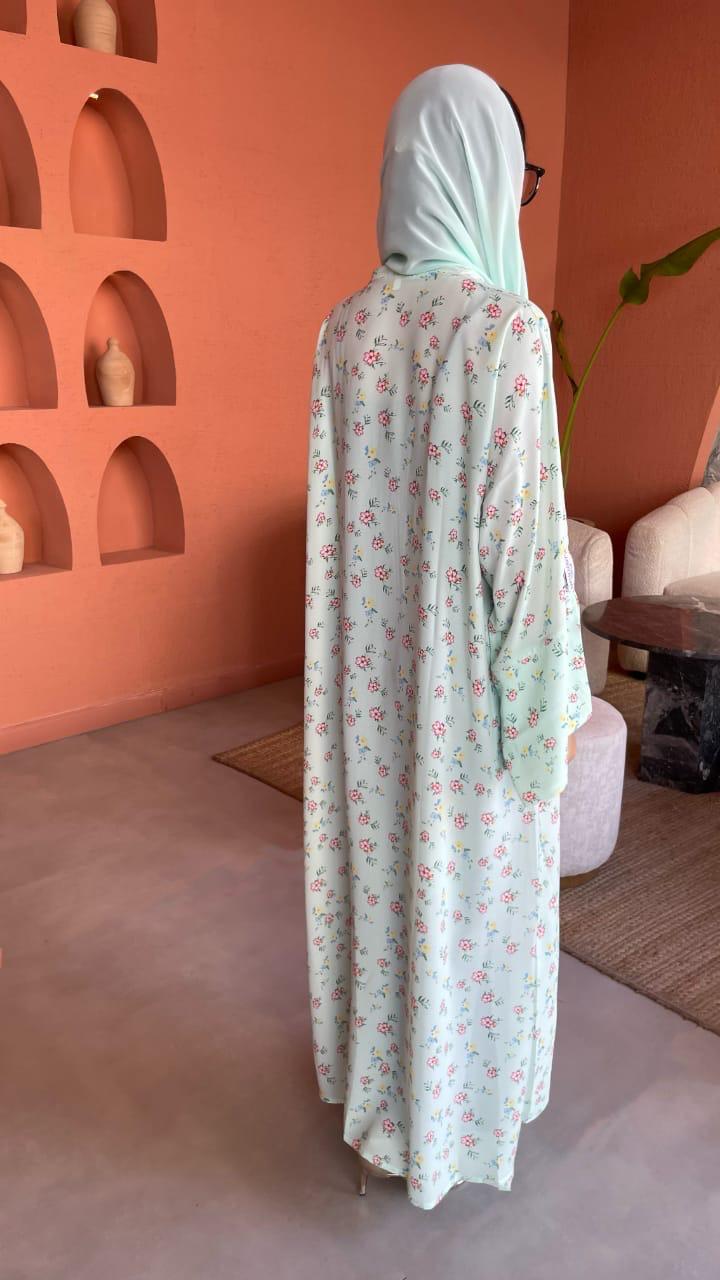 Green-Georgette-Chic-Floral-Kimono-&-Sheila-Set