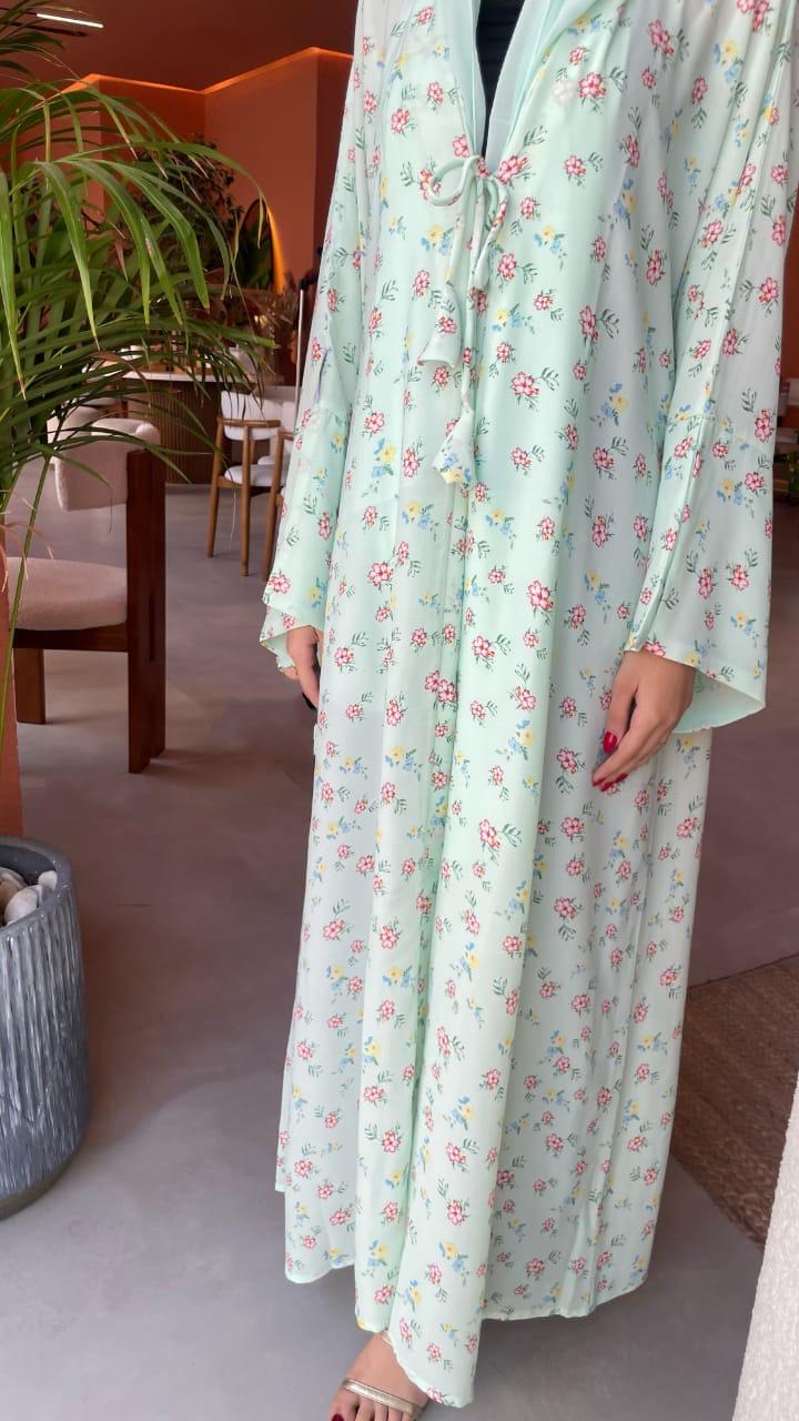 Green-Georgette-Chic-Floral-Kimono-&-Sheila-Set