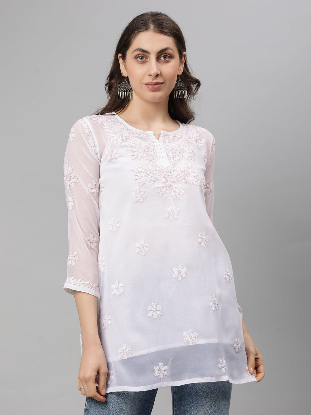 White-Georgette-Lucknowi-Chikankari-Tunic-ONLY