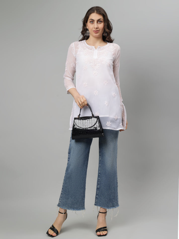 White-Georgette-Lucknowi-Chikankari-Tunic-ONLY