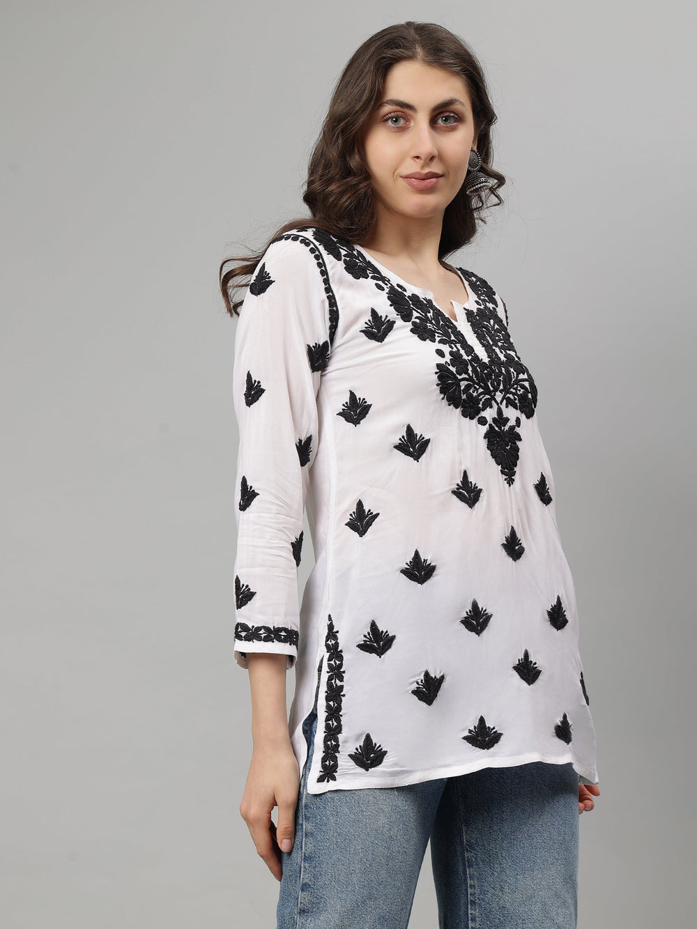 White-Modal-Lucknowi-Chikankari-Tunic-ONLY