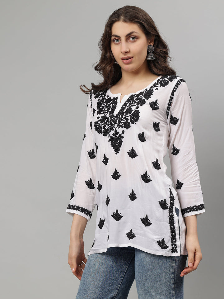 White-Modal-Lucknowi-Chikankari-Tunic-ONLY