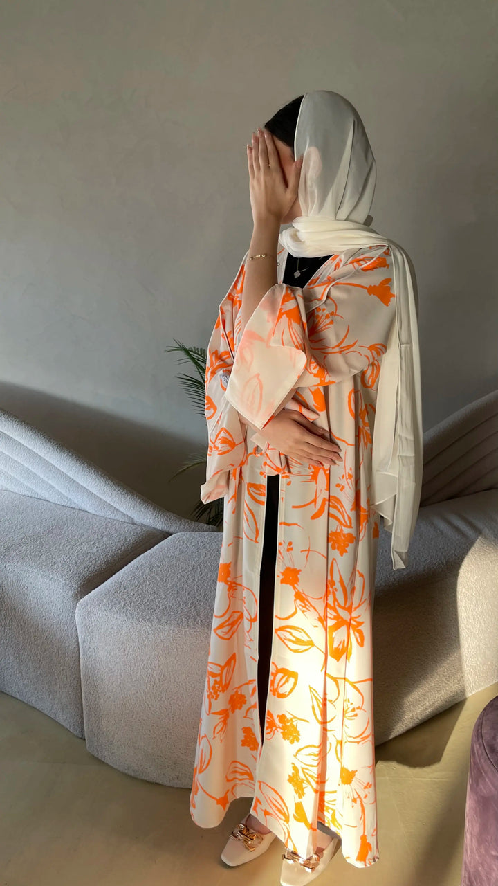 Coral-Georgette-Coral-Kimono-&-Sheila-Set