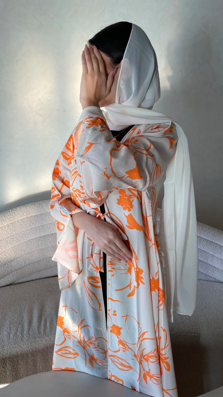 Coral-Georgette-Coral-Kimono-&-Sheila-Set
