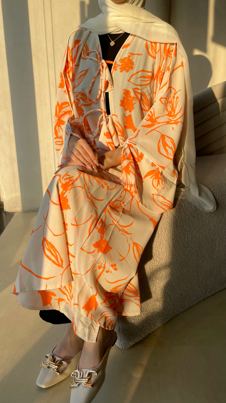 Coral-Georgette-Coral-Kimono-&-Sheila-Set
