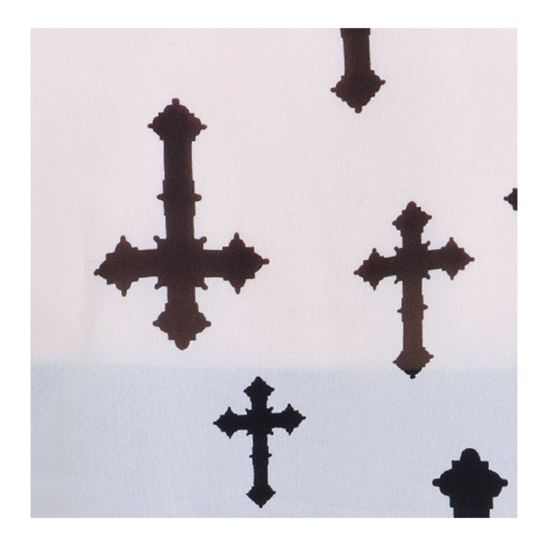 White-Polyester-Cross-Print-Shirt