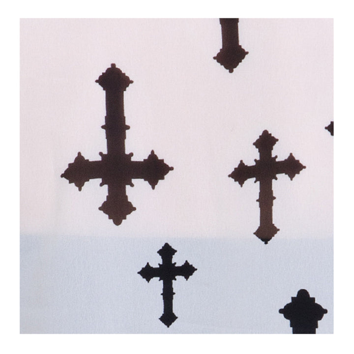 White-Polyester-Cross-Print-Shirt