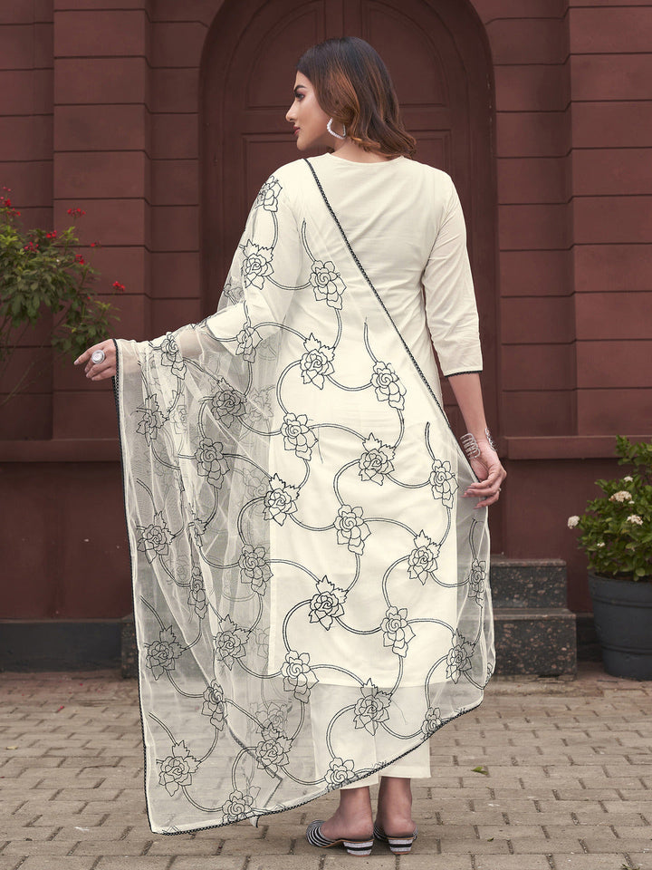 White-Pure-Cotton-Embroidered-V-Neck-Kurta-Set
