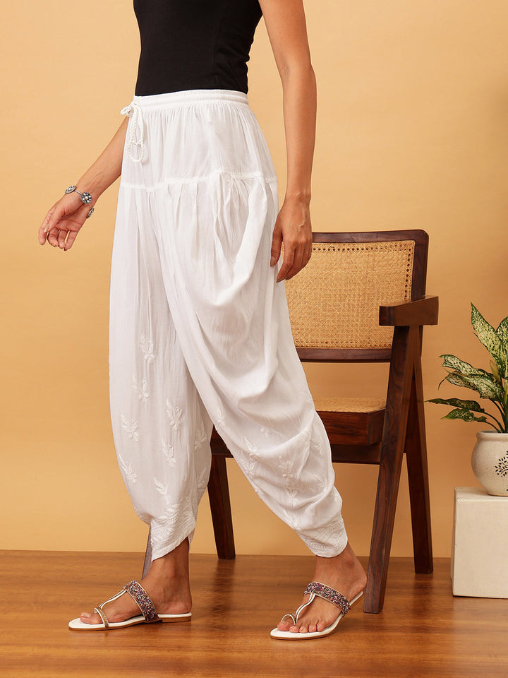 White Rayon 100% OG Chikankari Dhoti Salwar
