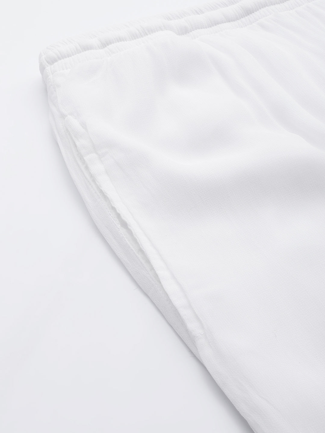 White Georgette 100% OG Chikankari Resham Jaal Palazzos