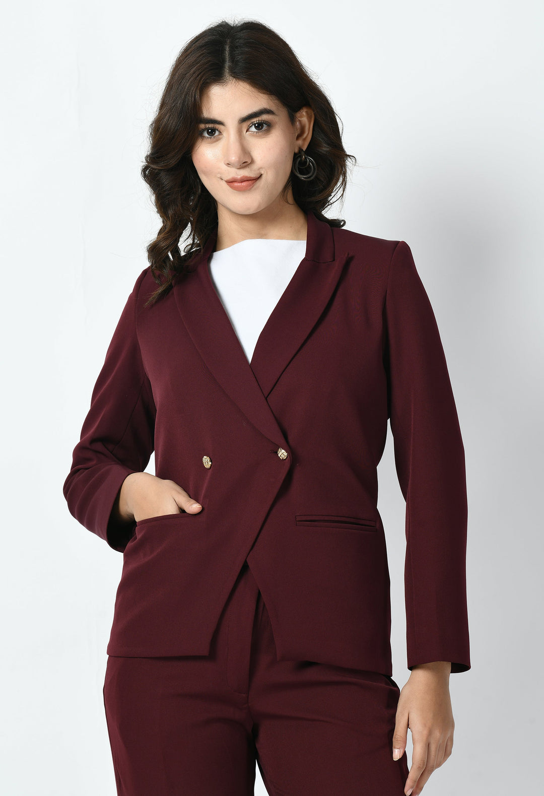 Wine-Cotton-Blend-Dominance-Solid-Formal-Blazer