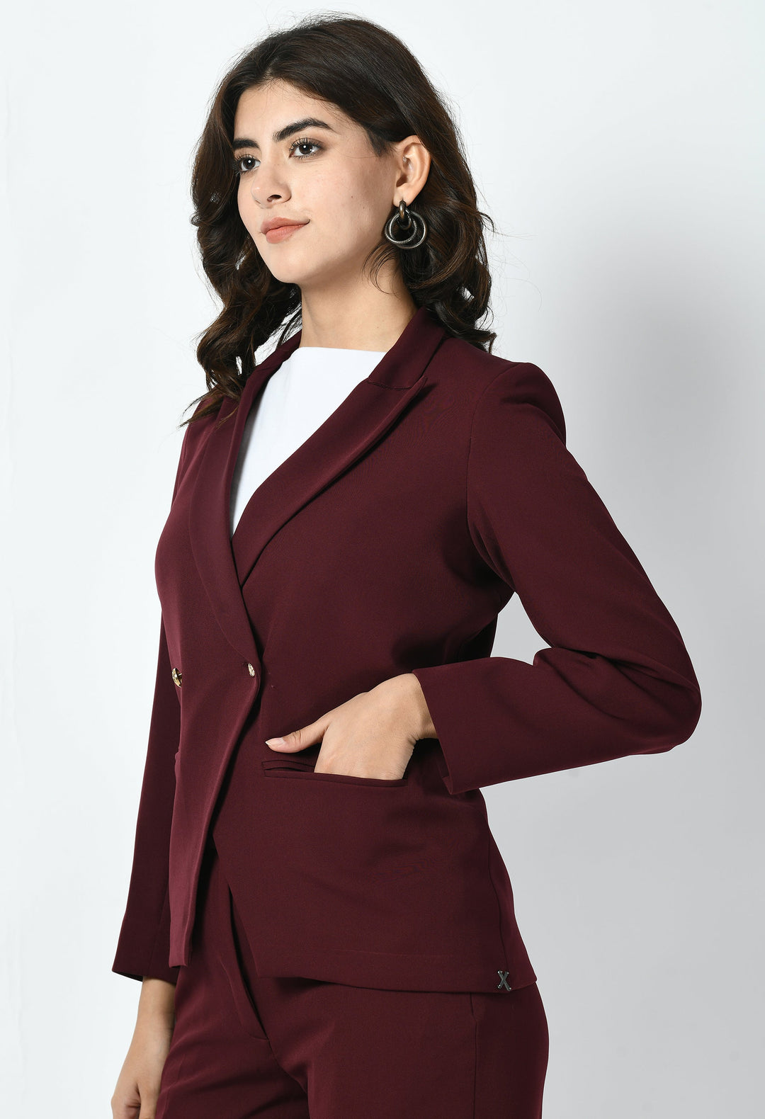 Wine-Cotton-Blend-Dominance-Solid-Formal-Blazer