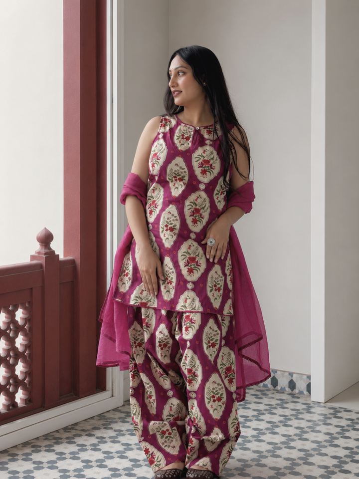 Jamuni Mughal Print Farshi Set