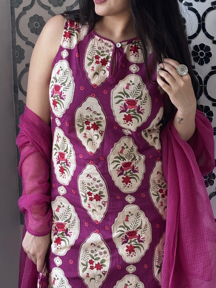 Jamuni Mughal Print Farshi Set