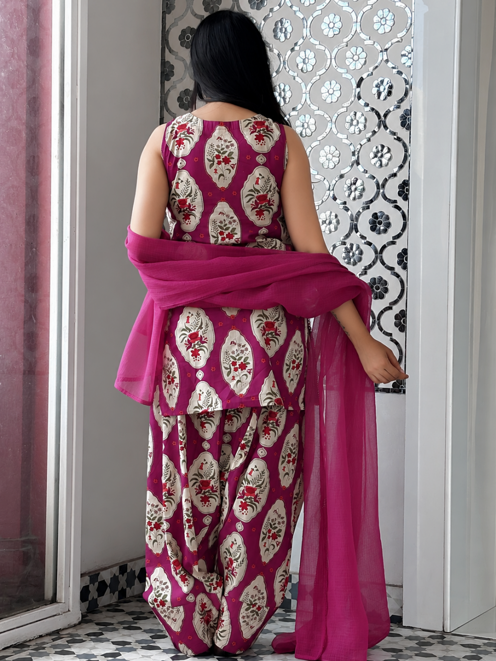 Jamuni Mughal Print Farshi Set