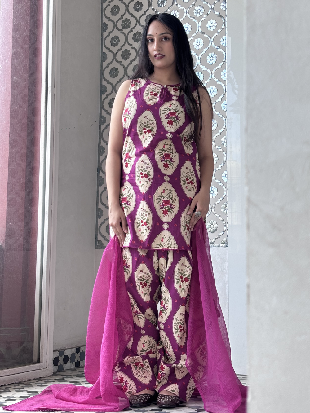 Jamuni Mughal Print Farshi Set