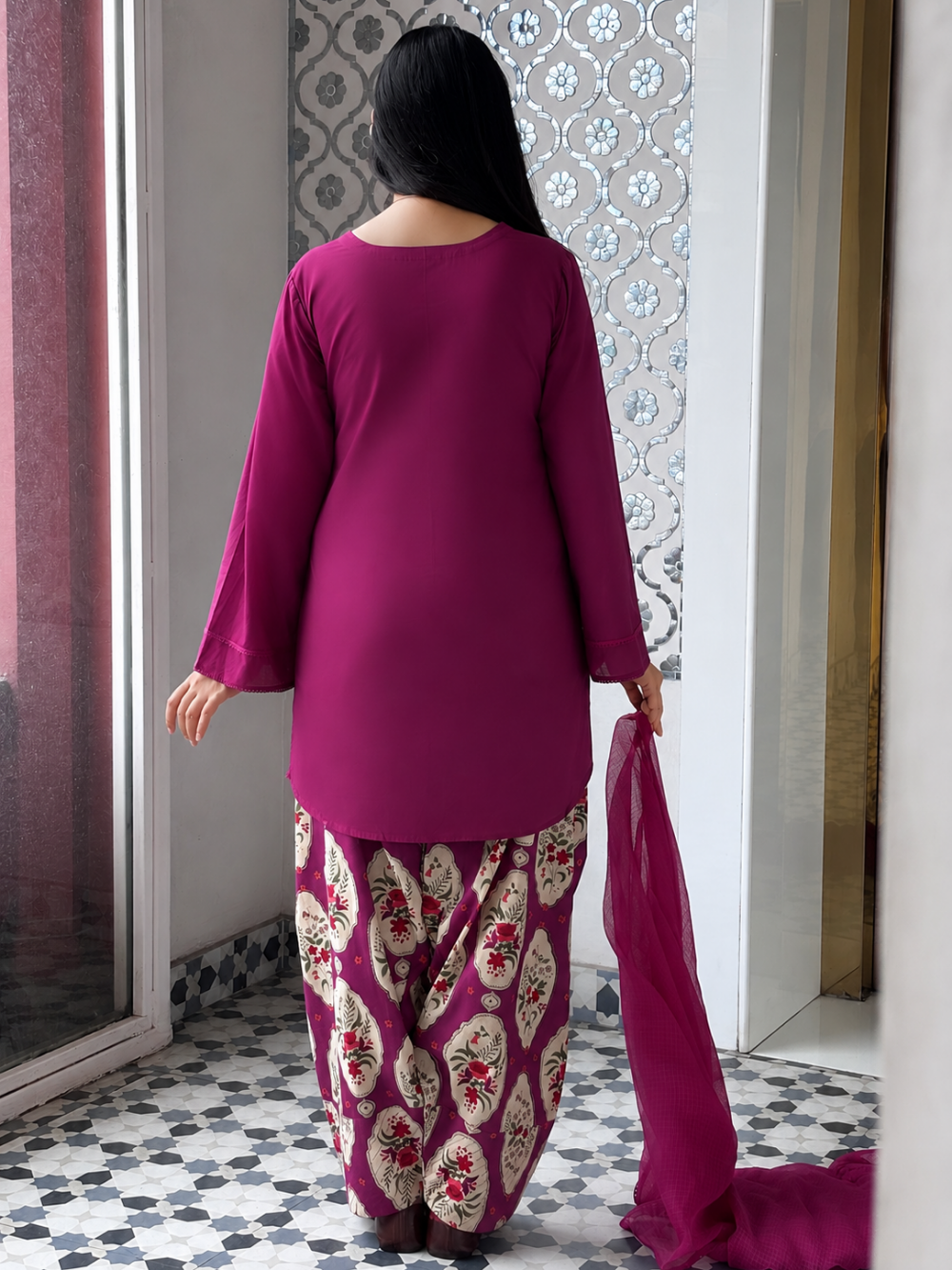 Jamuni Sleeved Farshi Set