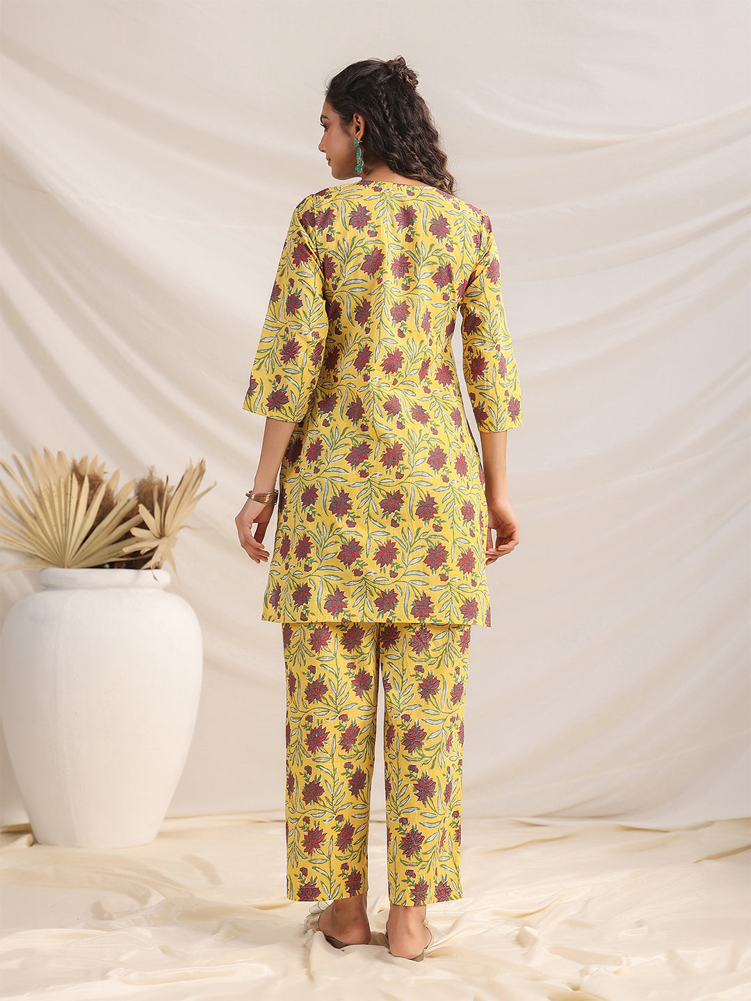 Yellow-Cambric-Pleated-Co-Ord-set