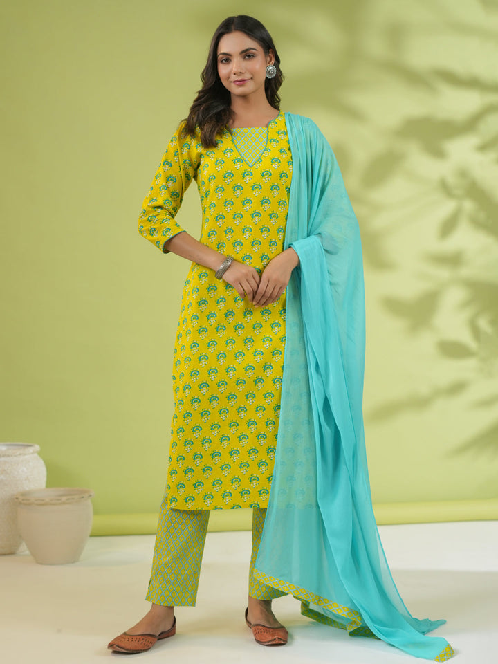 Yellow-Cotton-Ethnic-Motifs-Printed-3-Piece-Kurta-Set