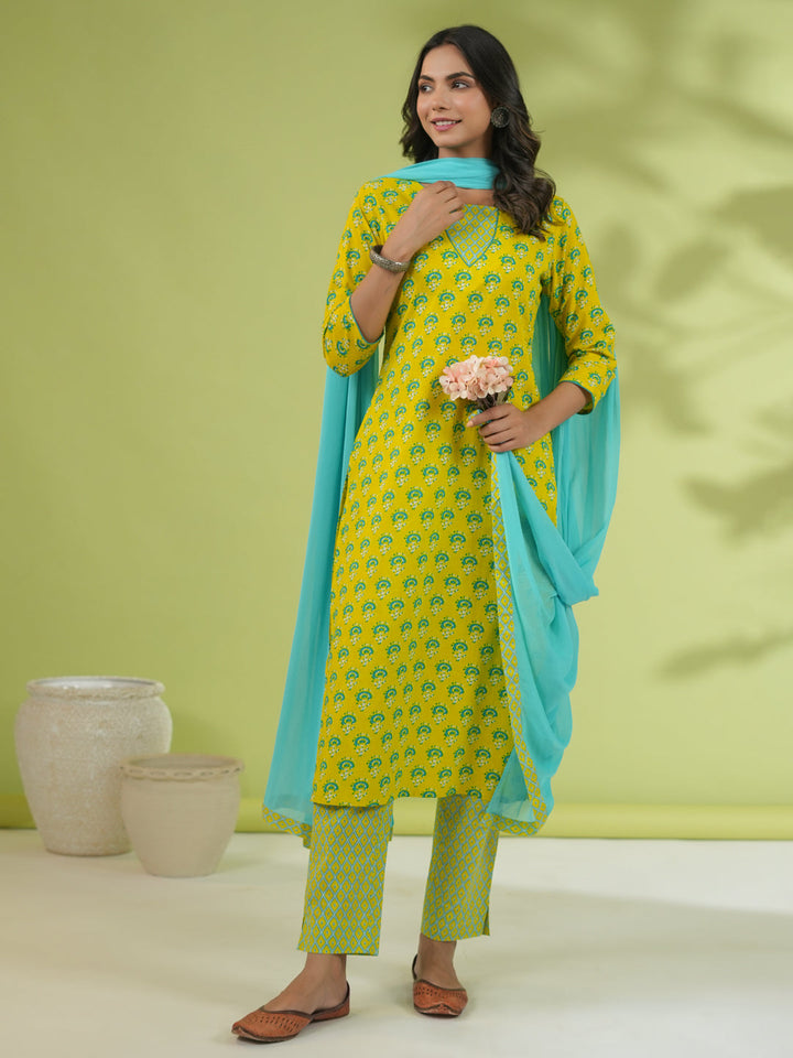 Yellow-Cotton-Ethnic-Motifs-Printed-3-Piece-Kurta-Set