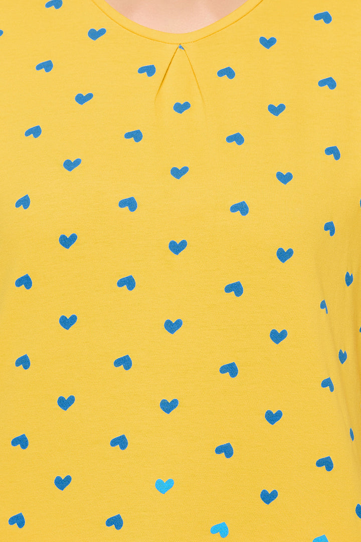 Yellow-Cotton-Heart-Print-Top-&-Pyjama-Set