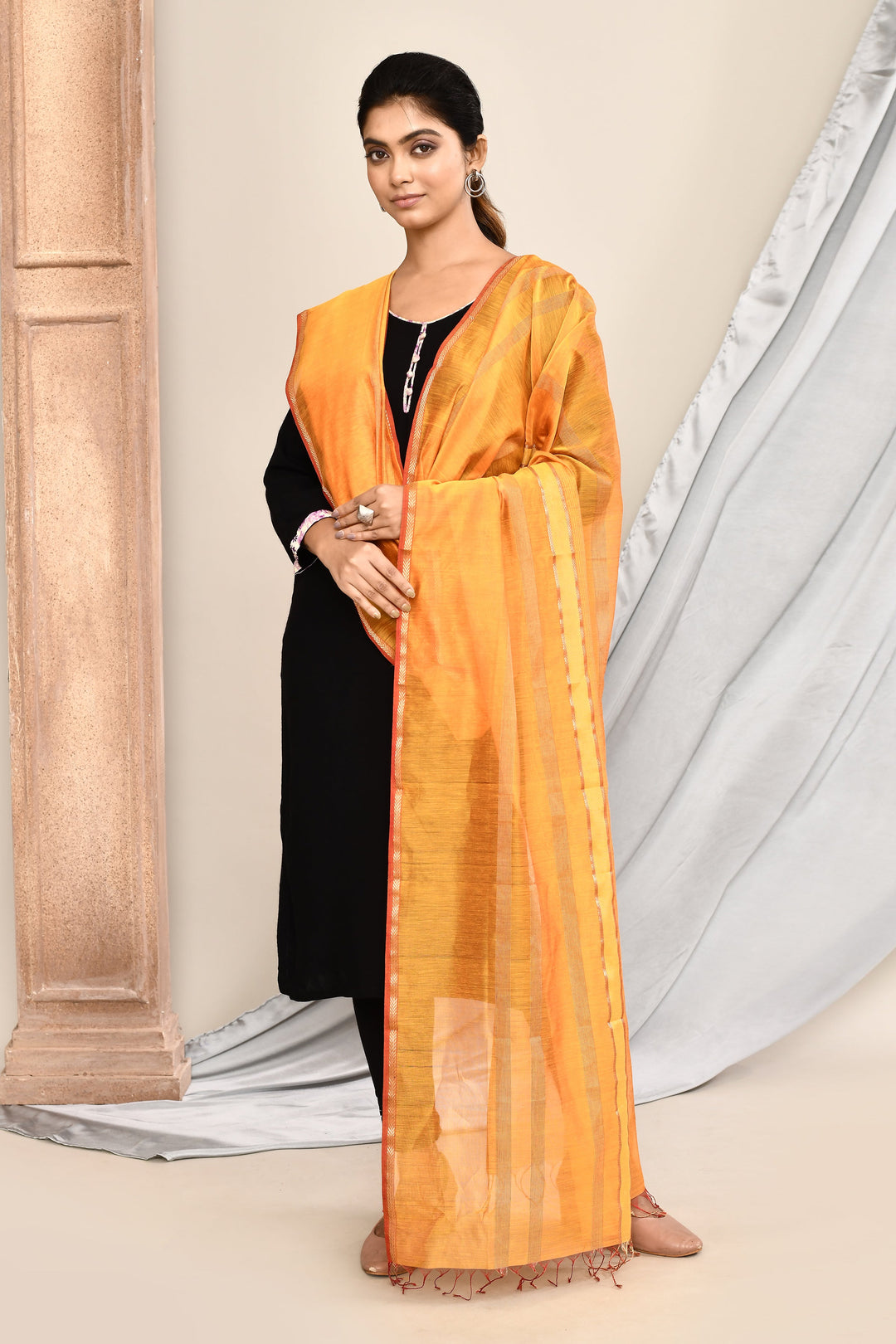 Yellow-Maheshwari-Dupatta