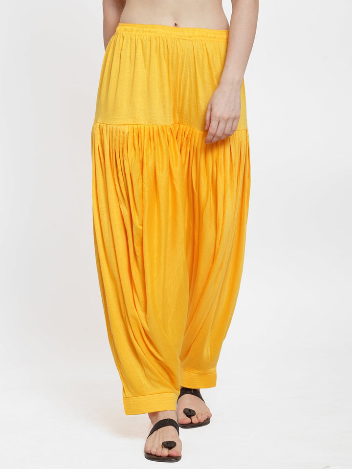 Yellow Modern Lycra Patiyala Salwar Pant