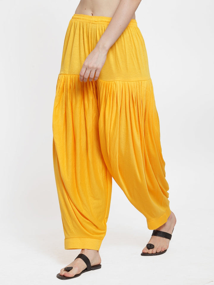 Yellow Modern Lycra Patiyala Salwar Pant