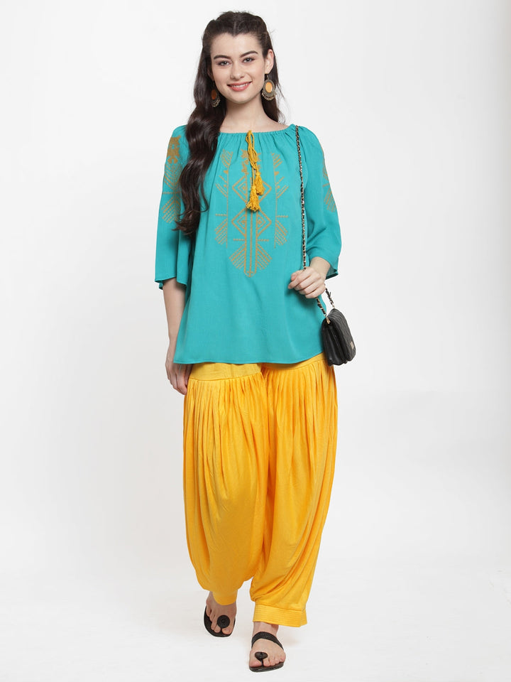 Yellow Modern Lycra Patiyala Salwar Pant