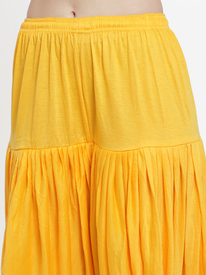 Yellow Modern Lycra Patiyala Salwar Pant